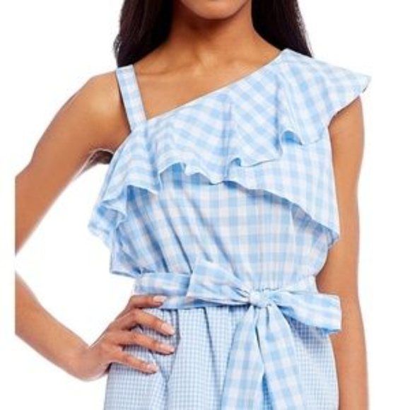 Calvin Klein Dresses & Skirts - 🆕️ calvin klein gingham one shoulder sheath dress
